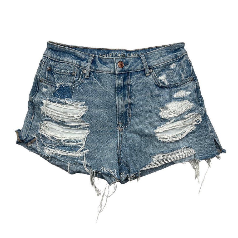 American Eagle Women's Distressed Comfort Stretch Waistband Jean Shorts